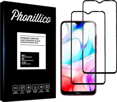 Obrázek produktu pro Tvrzené sklo pro Xiaomi REDMI 8 / REDMI 8A [2 kusy] Ochranné sklo s černým okrajem Fólie proti poškrábání Phonillico®