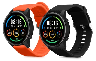 Produktbild von kwmobile 2x Uhrenarmband für Xiaomi Mi Watch / Mi Watch Color Sport Armband - Fitnesstracker Band Set aus TPU Silikon - Ersatzarmband Smartwatch -