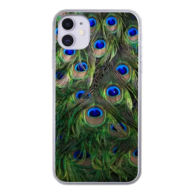Produktbild von MuchoWow® Handyhülle Schutzhülle Hülle für iPhone 11 Nahaufnahme von Pfauenfedern Silikon Softcase Handy Hülle - Handytasche