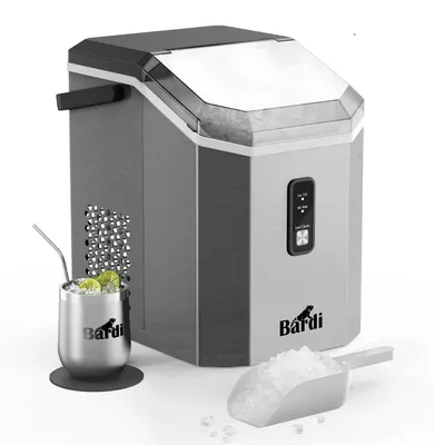 Produktbild von Bardi – Quadratische Eiswürfelmaschine – 1,1 l – Mit m Thermobecher – Edelstahl