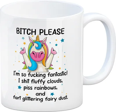 Produktbild von Einhorn Kaffeebecher mit Spruch - Bitch Please