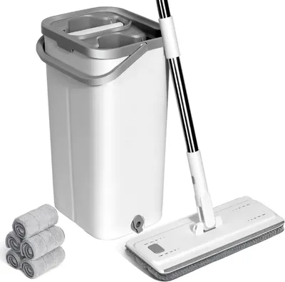 Produktbild von Masthome Wischmopp Set mit Eimer und 10 Mikrofaser