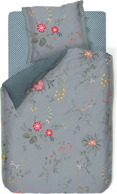 Produktbild von Pip Studio Perkal-Baumwolle-Bettwäsche-Garnitur Fleur Grandeur Farbe Blau Größe 135x200+80x80