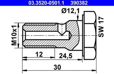Produktbild von ATE Hohlschraube 03.3520-0501.1