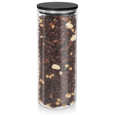 Image de Récipient en verre borosilicaté avec couvercle hermétique en bambou