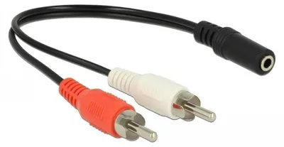 Zdjęcie produktu dla DeLOCK 85806, 2 x RCA, Męska, 3.5mm, Żeńska, 0,2 m, Czarny, Czerwony, Biały