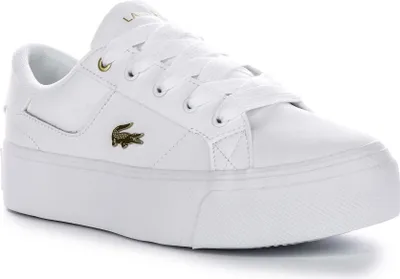 Zdjęcie produktu dla Lacoste Ziane Platform 124 2 CFA sneaker z gładkim wytłoczonym logo w kolorze białego złota - 7 United Kingdom - 40.5 EU - 9 US / White gold