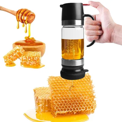 Produktbild von Solidchoice – Honigspender aus Glas, 300 ml, ohne Luftblasen, mit Halterung