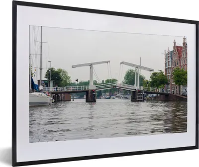 Produktbild von MuchoWow® MuchoWow® Gerahmtes Poster Haarlem - Wasser - Niederlande 60x40 cm - Poster mit zchwarzem Bilderrahmen - Schlafzimmer - Plakat in Rahmen - Drucken