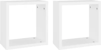 Image de Étagères cube murales 2 pcs Blanc 30x15x30 cm