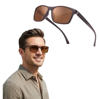 Imagen del producto de Gafas de sol polarizadas Amorays, estilo deportivo, protección UV400, color marrón