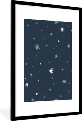 Produktbild von MuchoWow® MuchoWow® Gerahmtes Poster Stern - Muster - Kinder - Jungen - Mädchen - Baby - Kinder 60x90 cm - Poster mit zchwarzem Bilderrahmen - Dekoration - Wandposter Wohnzimmer - Hochwertig