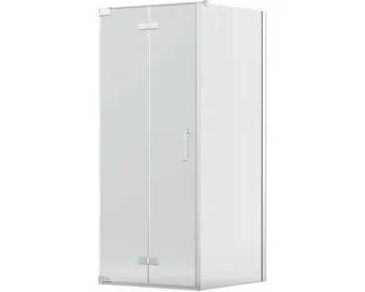 Obrázek produktu pro Sprchové dveře s boční stěnou Jungborn SETTE 100 x 100 cm barva rámu stříbrná dekor skla čiré sklo