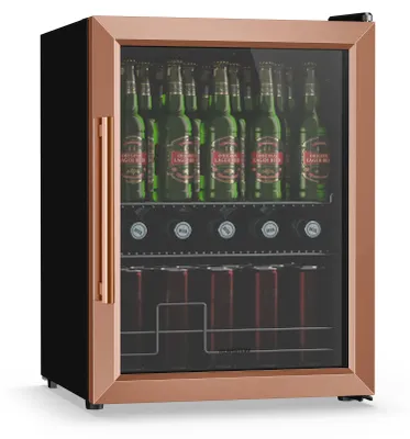 Obrázek produktu pro Klarstein Beersafe nápojová lednice s prosklenými dveřmi | 64 x 48 cm | 60 l | 85 W | měď/černá