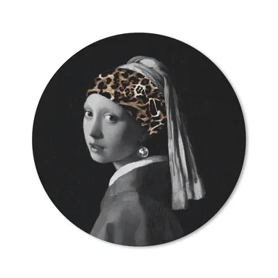 Produktbild von MuchoWow® Mauspad Mousepad Das Mädchen mit dem Perlenohrring - Alter Meister - Pantherdruck 20x20 cm - Mousepads - Maus Mat - Pad - Mausunterlage - Schreibtischmatte