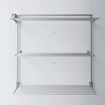 Obrázek produktu pro Svislý kůň na prádlo k montáži na stěnu, robustní třístupňový sušák - Foxydry Tower 152 cm Grey