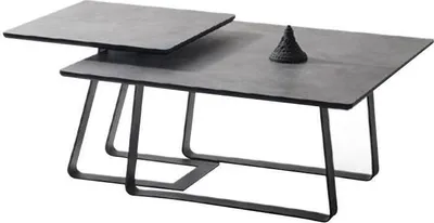 Image de Groupe Table basse Table d'appoint Gris Set de 2 pièces Table en bois