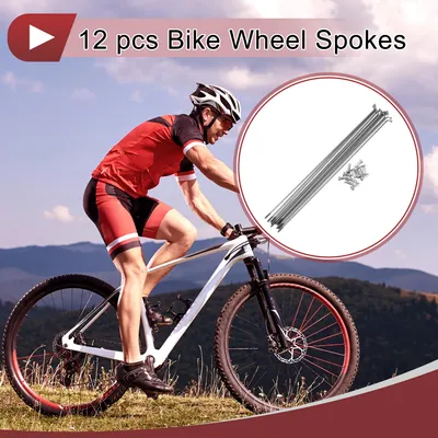 Image de 12 Ensemble De 14 Rayons De Vélo De 210 Mm En Acier Inoxydable 304 Ton Argent
