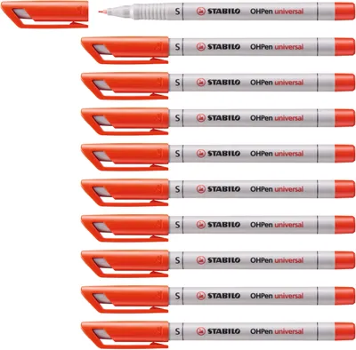 Produktbild von Folienstift - STABILO OHPen universal - wasserlöslich superfein - 10er Pack - rot