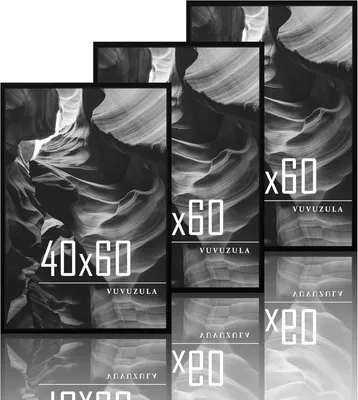 Obrázok produktu pre Fotorámik 40 x 60 cm, súprava 3 ks, čierna MDF, nástenná dekorácia