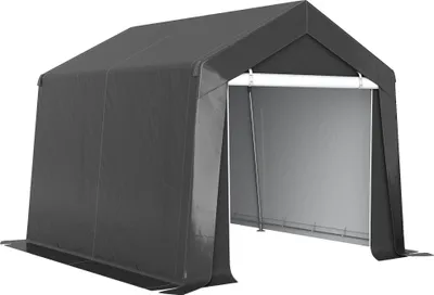 Produktbild von Outsunny Carport Zeltgarage 3x3 m Wasserdicht Garagenzelt mit Rolltür Dunkelgrau