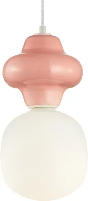 Image de Suspension Italux Latera 1 E14 rose blanc
