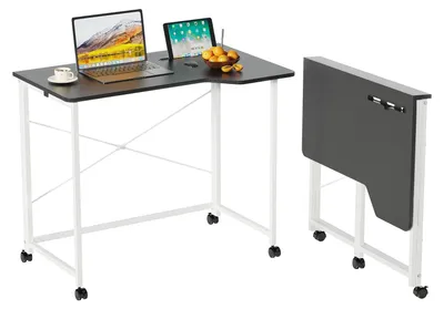 Productafbeelding van Inklapbaar Bureau met Wielen en Tabletsleuf