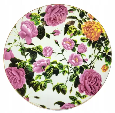 Productafbeelding van Plat dessertbord Porselein 19cm Gouden Collectie Bloempatroon