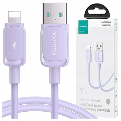 Immagine prodotto di Kabel Joyroom Serie Multi-Color A14 Lightning / Usb-A 2.4A 1.2 M - Fioletowy