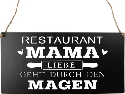 Produktbild von Clayre & Eef Textschild 40x20 cm Schwarz Metall