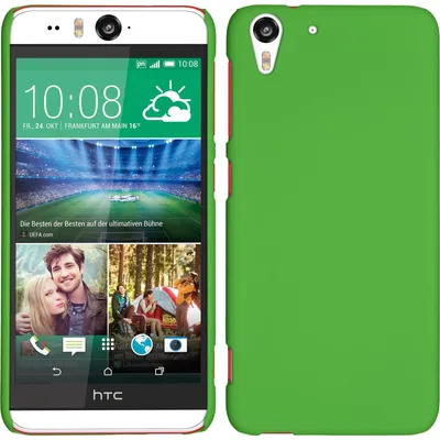 Produktbild von PhoneNatic Case kompatibel mit HTC Desire Eye - Hülle grün gummiert Hard-case + 2 Schutzfolien