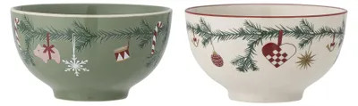Immagine prodotto di BLOOMINGVILLE | Vaso decorativo natalizio, colorato, in Vetroceramica | D14xH7,5 cm, set di 2 | 82054019
