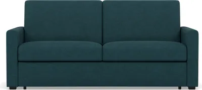 Image de Best Mobilier Julia - canapé 3 places convertible express couchage quotidien 140 cm matelas 14 cm en tissu , Bleu