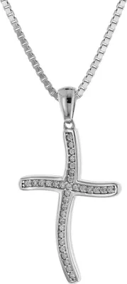 trendor 75599 Kreuz-Anhänger 20 mm mit Halskette für Frauen Silber 925 1