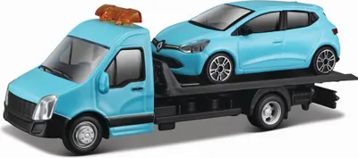Obrázok produktu pre Model odťahového vozidla Renault Clio, modrý, mierka 1:43, BBurago