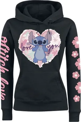 Produktbild von Lilo & Stitch Kapuzenpullover Damen Love You schwarz XXL