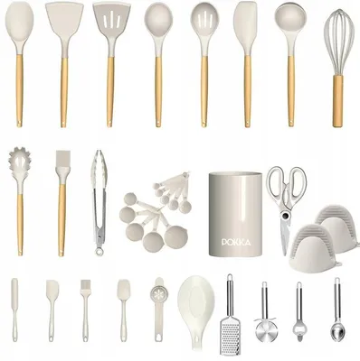 Produktbild von Silikon-Zubehör-Set für die Küche 34-teilig schwarz XXL