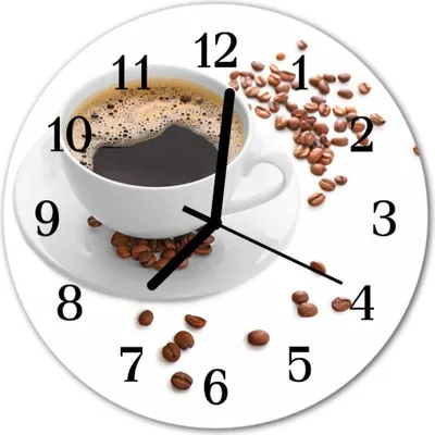 Produktbild von Glasuhr Wanduhr Küchenuhr Echt-Glas 30fi cm Kaffee weiß