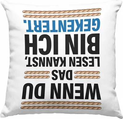 Produktbild von Trendation - Lustiges Segler Segelboot Gekentert Deko-Kissen mit Füllung 40x40 mit Spruch  Deko-Kissen mit Füllung 40x40 für Segler als Geschenkidee (Blau)