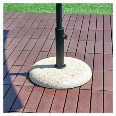 Produktbild von Sonnenschirmständer Bitritto Betonsockel 20 kg für Schirmstöcke Ø34/39/49/55 mm, Ø45 x 6 cm inkl. Adapterringe, beige