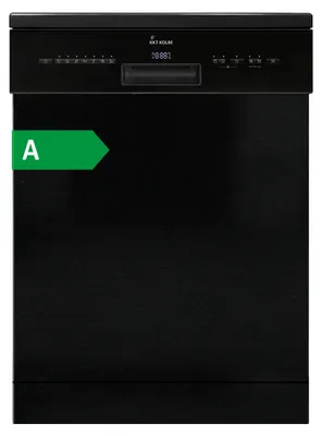Produktbild von KKT KOLBE 60 cm Geschirrspüler Spülmaschine Schwarz Silber Freistehend, Unterbaufähig, Besteckschublade, LED-Beleuchtung, Automatische Türöffnung, höhenverstellbar, 7 Programme, 14 Maßgedecke, DW60FSS