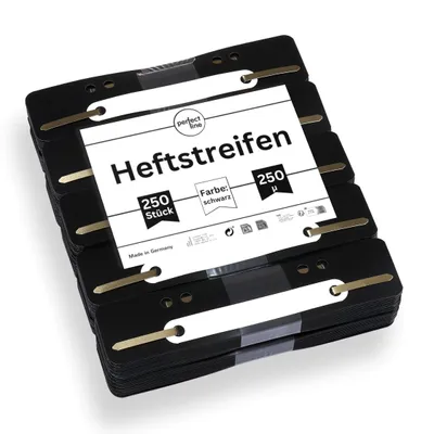 Produktbild von Schwarze Recycling-Nietstrips 250 Stück