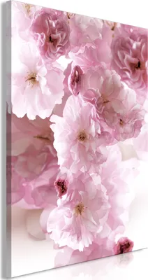 Produktbild von Vliesstoff Leinwandbild - Flowery Glamour (1-part) - Flower Petals in Shades of Pink 80x120 cm Blumen b-C-0401-b-a