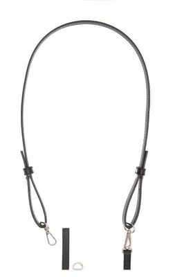 Produktbild von Schulterriemen mit Karabiner "Lang", verstellbar, 108,5 cm Schwarz/Silber