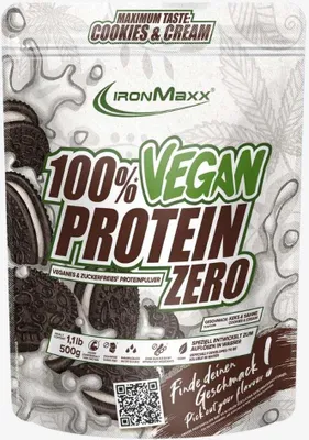 Produktbild von IronMaxx 100% Vegan Protein Zero – 500g-Beutel Cookies & Cream