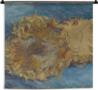 Produktbild von MuchoWow® Wandteppich Wandbehang Sonnenblumen - Vincent van Gogh 90x90 cm Tapisserie Dekoration Wandtuch - Wandaufhänger