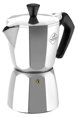 Espressokocher 3 Tassen 16 cm Aluminium Silber/Schwarz