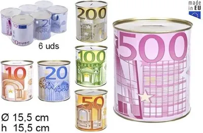 Produktbild von Twisk Metallsparschwein Euro-Scheindruck XL - großes Sparschwein