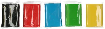 Obrázek produktu pro Barevné potahovací hmoty 5x100g černá,červená,modrá,zelená,žlutá