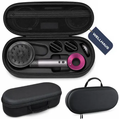 Produktbild von WELLHAUS Reise Etui Tasche für Dyson Supersonic Schwarz Hartschale